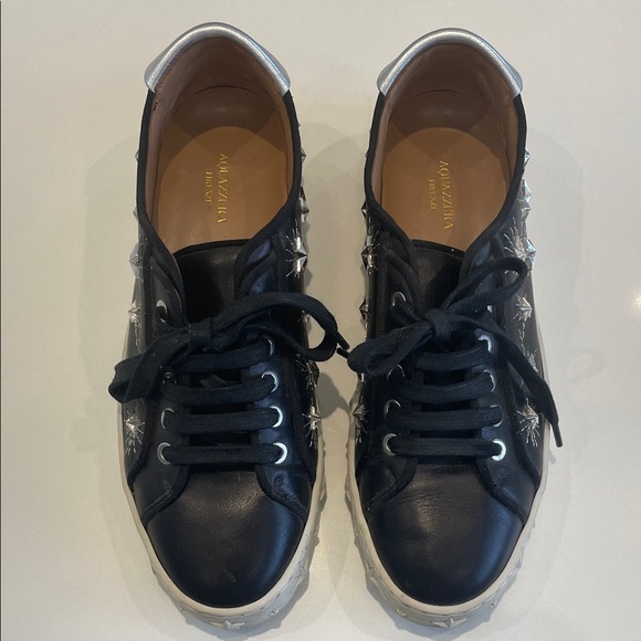 Aquazzura Shoes - Aquazzura Black and Silver Women's Sneakers